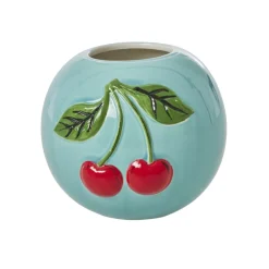 Sale RICE Handbemalte Keramik Vase Kirsche