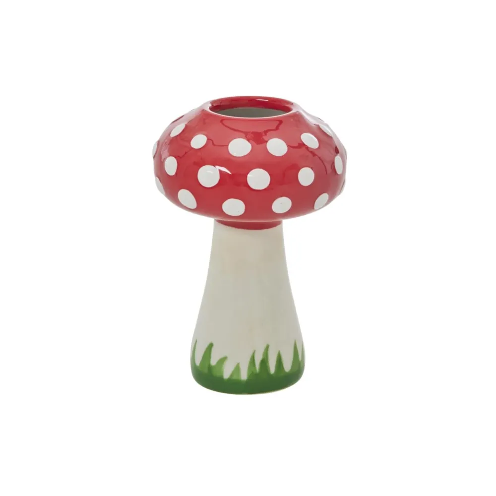Outlet RICE Handbemalte Pilz Keramik Vase