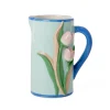 Outlet RICE Handbemalter Keramik Krug mit Tulpen