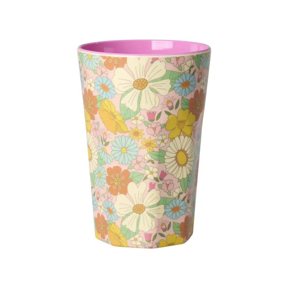 RICE Hoher Becher aus Melamin Flower Power