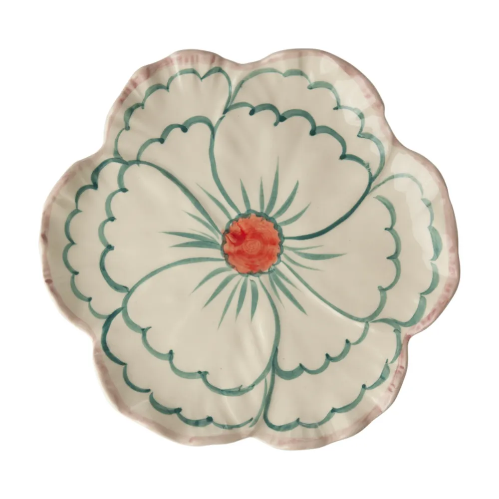 Sale RICE Keramik Beilagenteller Blume