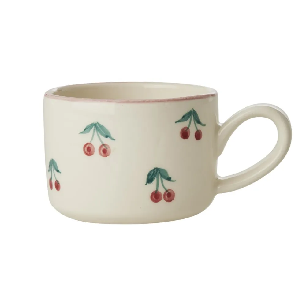 RICE Keramik Cappuccino Tasse Kirschen