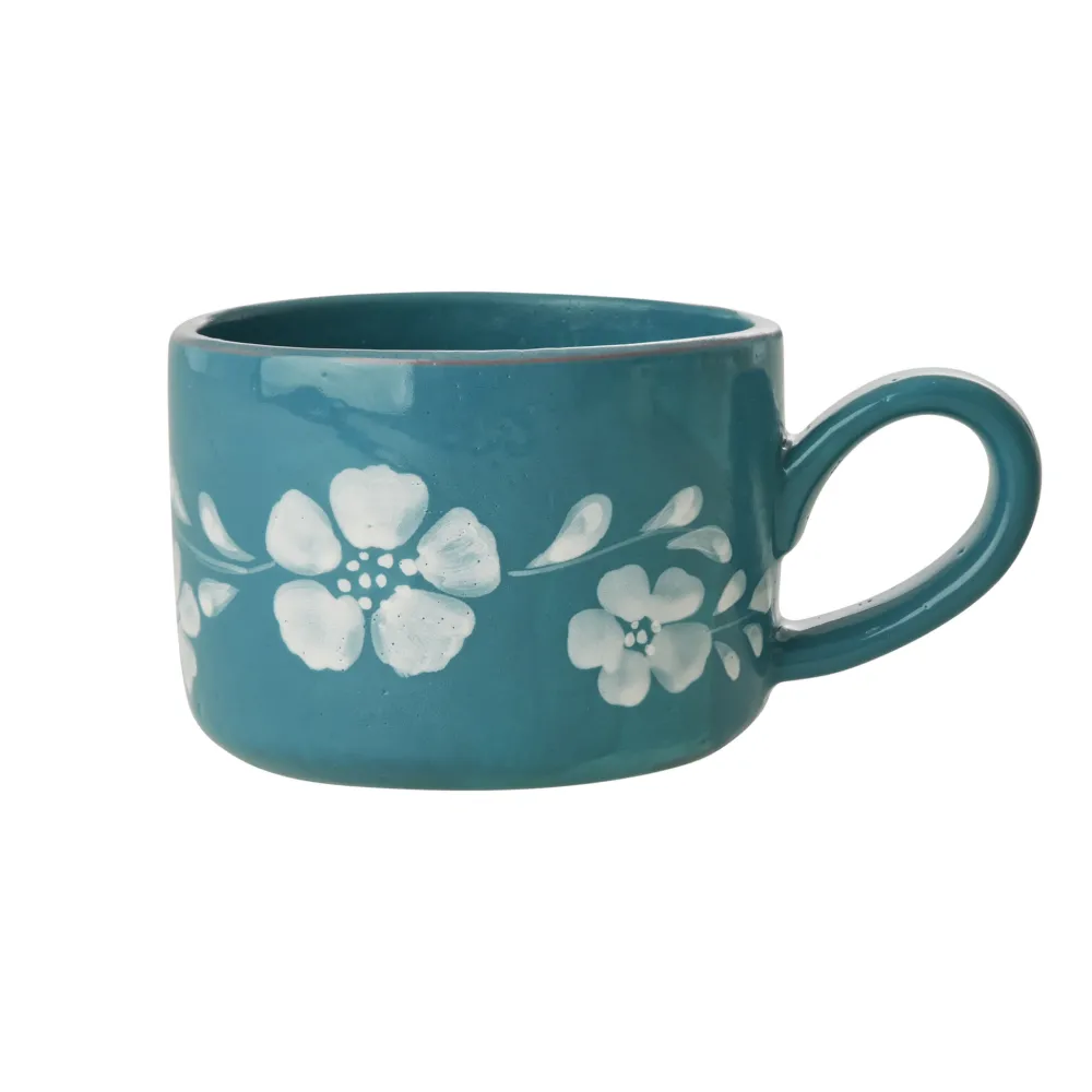 Outlet RICE Keramik Cappuccino Tasse Handgemalt
