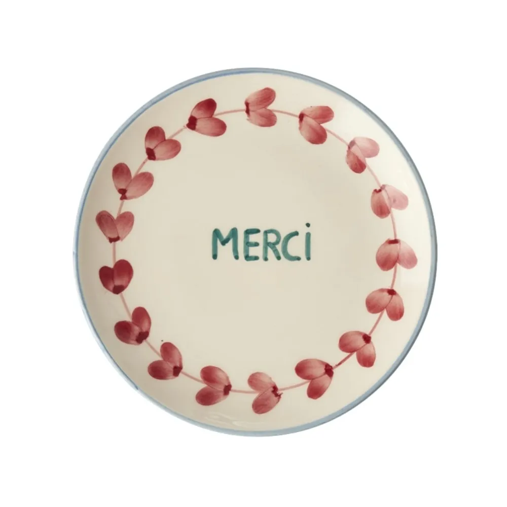 Discount RICE Keramik Kuchenteller Handgemalt MERCI