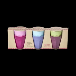 Hot RICE Kleine Melamin Becher Espressogröße, mehrfarbig, 6er Pack