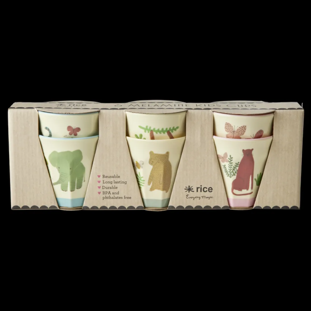 Hot RICE Kleine Melamin Becher Sweet Jungle Print - 6er Set