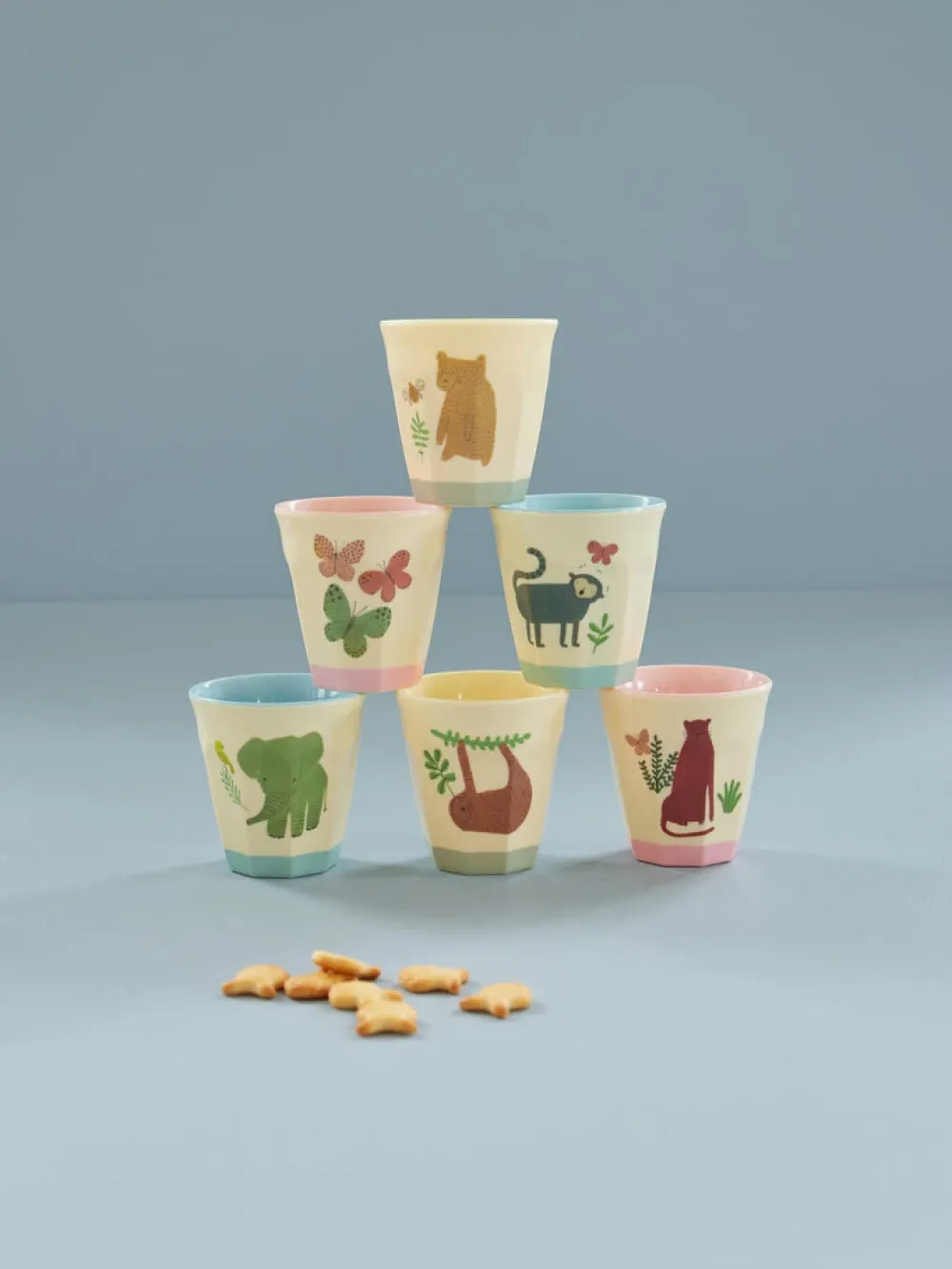 Hot RICE Kleine Melamin Becher Sweet Jungle Print - 6er Set