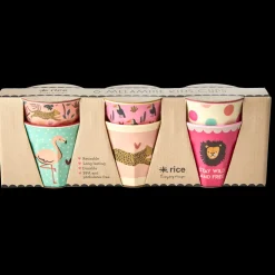 Sale RICE Kleine Melamin Kinder Becher Jungle Animals 6er Pack