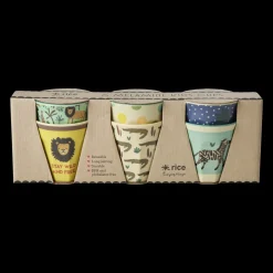Sale RICE Kleine Melamin Kinder Becher Jungle Animals 6er Pack