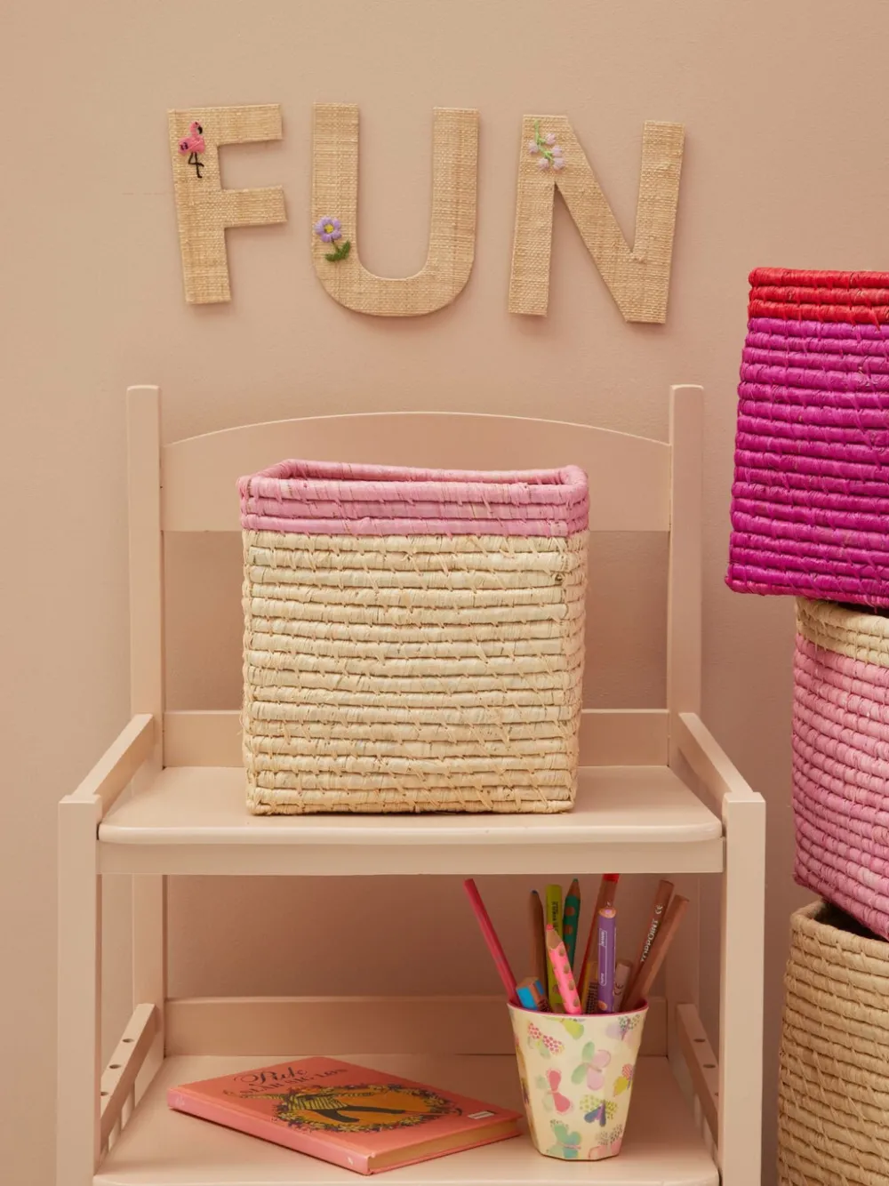 Outlet RICE Kleiner Raffia Korb