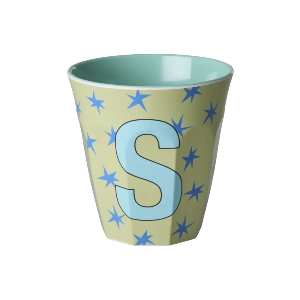 Outlet RICE Melamin Buchstabenbecher Stars