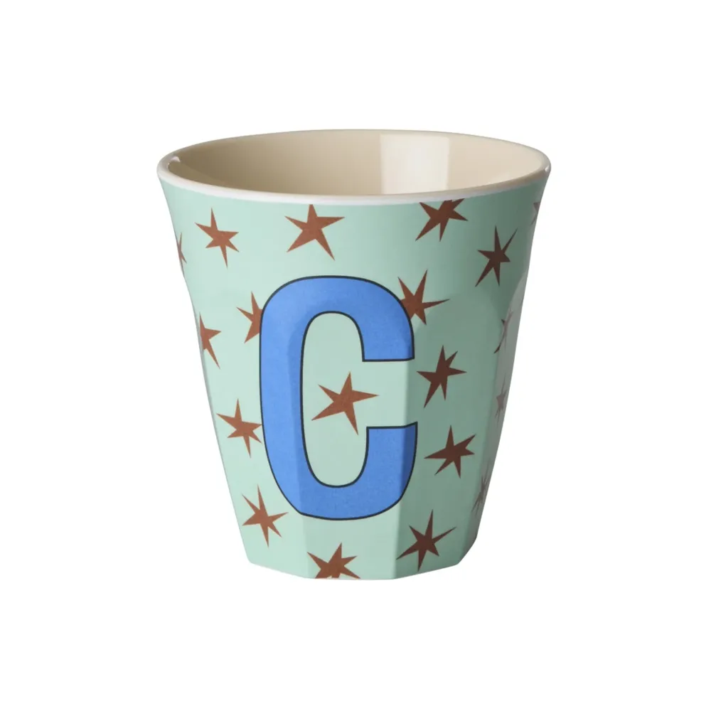 Outlet RICE Melamin Buchstabenbecher Stars