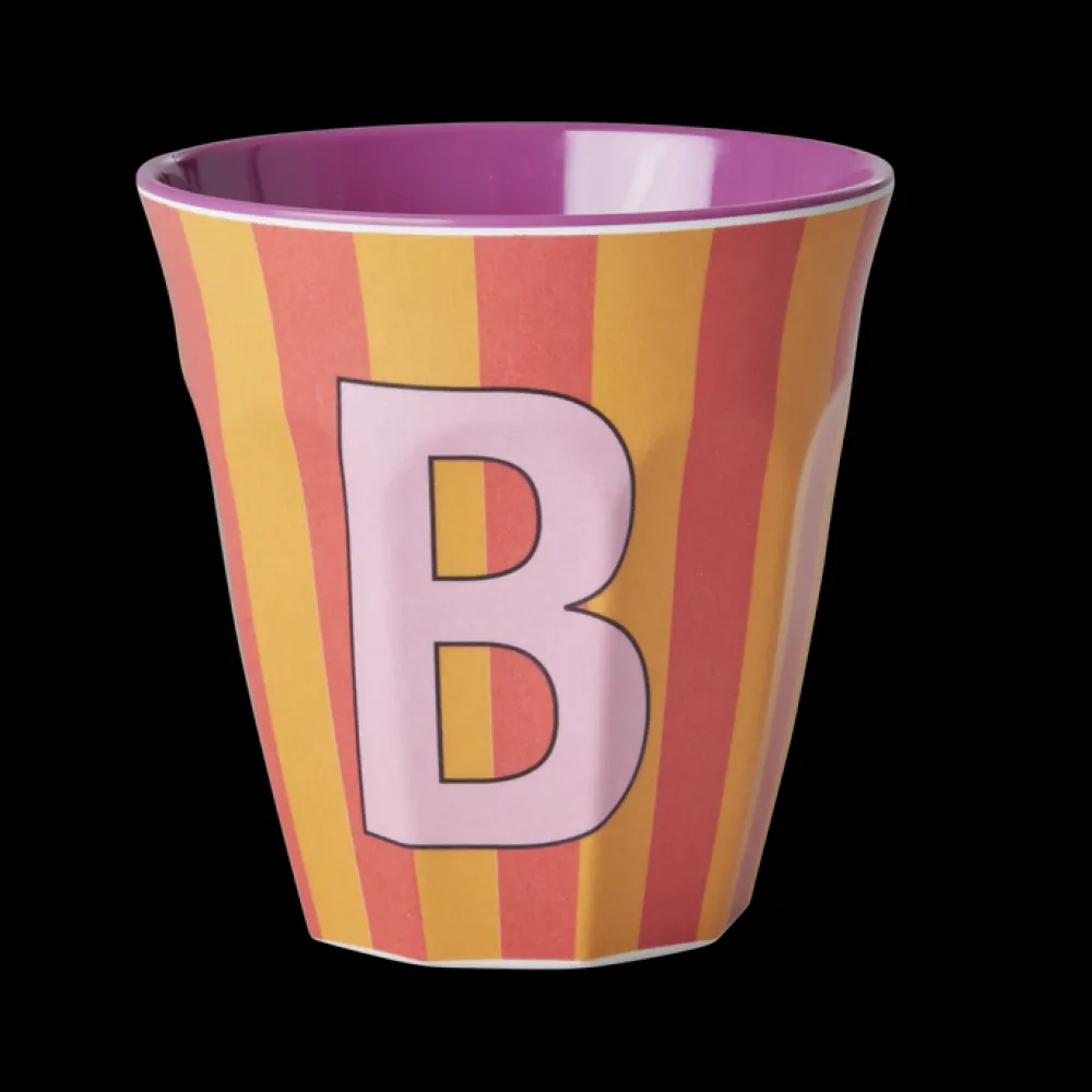 Best RICE Melamin Buchstabenbecher gestreift