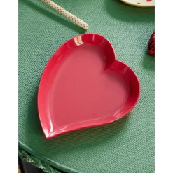 Clearance RICE Melamin Herz Platte Red Kiss