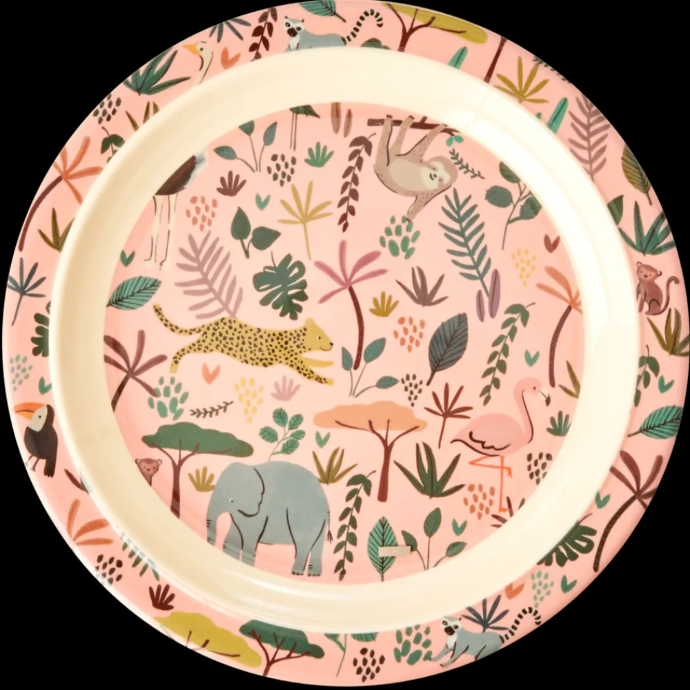 Online RICE Melamin Kinderteller Jungle Animals All Over