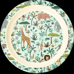 Online RICE Melamin Kinderteller Jungle Animals All Over