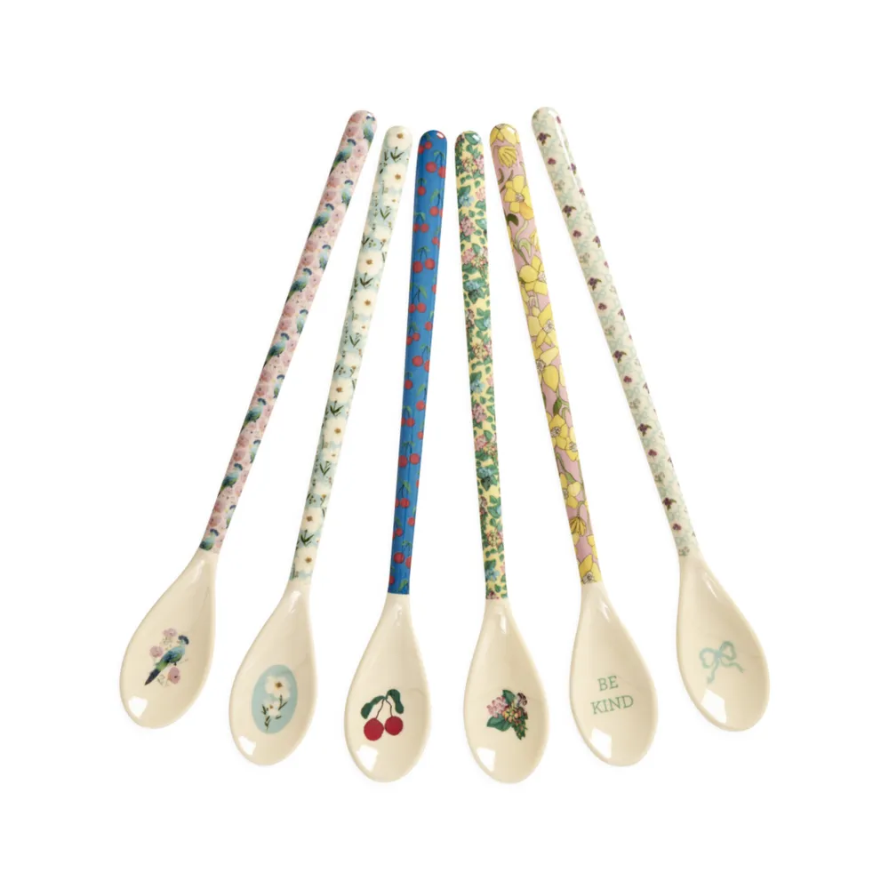 New RICE Melamin Lattelöffel Show Your True Colors 6er-Set