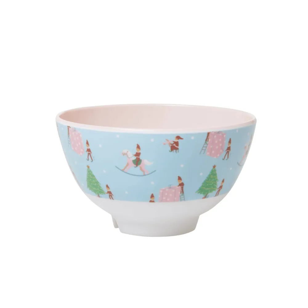 Sale RICE Melamin Schüssel Xmas Elf Print