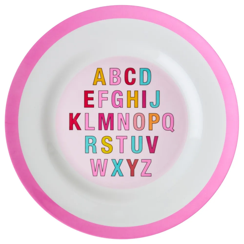 New RICE Melamin Speiseteller Aphabet