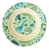 Best RICE Melamin tiefer Kinderteller Dinosaurs Print