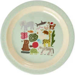 Sale RICE Melamine Kinderteller Wildlife Print