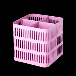 Clearance RICE Metall Korb quadratisch pink