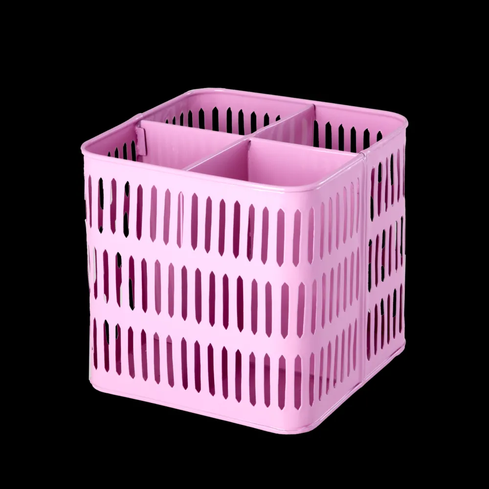 Clearance RICE Metall Korb quadratisch pink