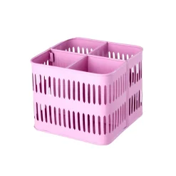 Clearance RICE Metall Korb quadratisch pink