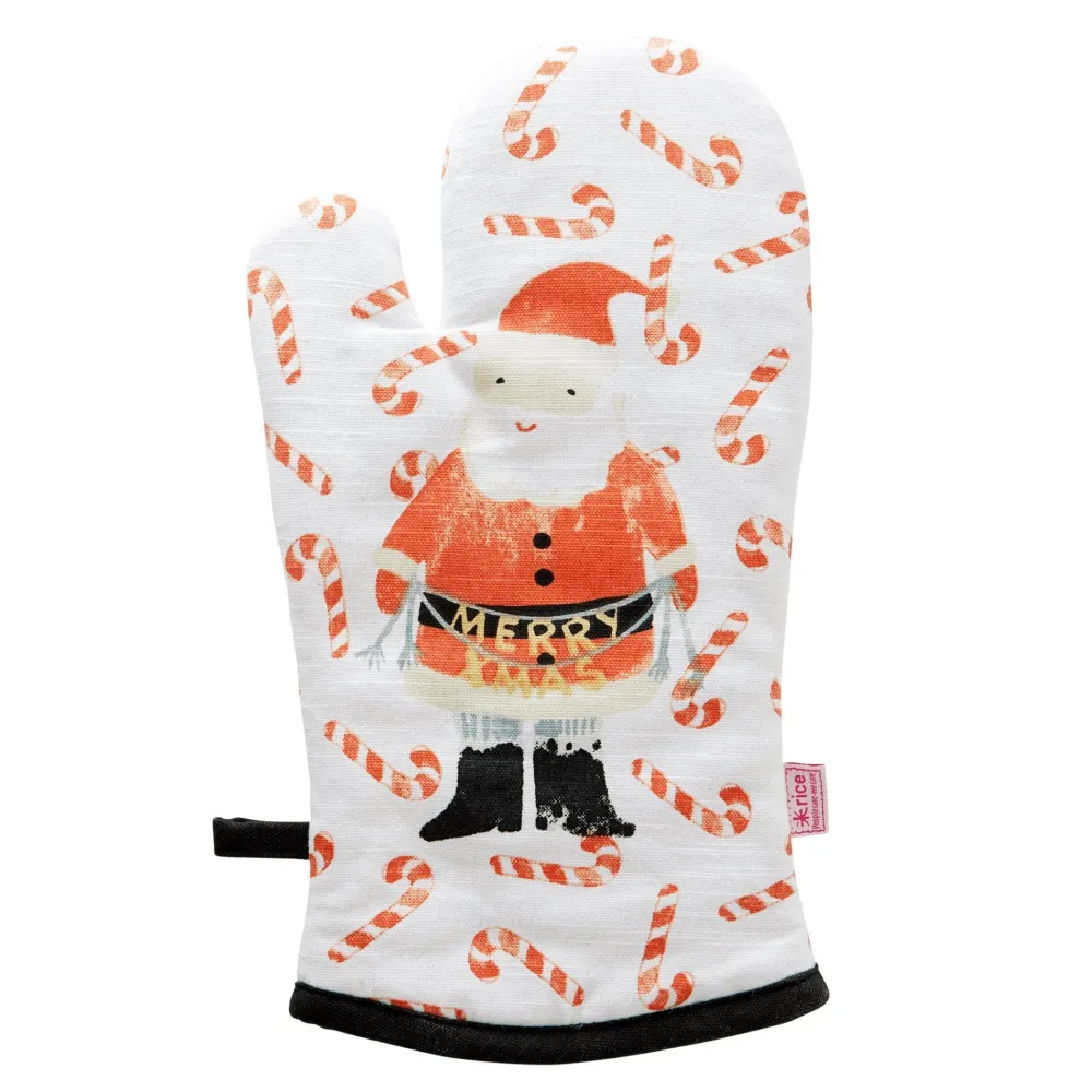 Hot RICE Ofenhandschuh Santa and Candy Cane aus Baumwolle