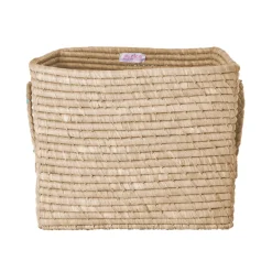 Outlet RICE Quadratischer Raffia Aufbewahrungskorb