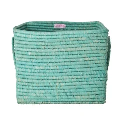 Outlet RICE Quadratischer Raffia Aufbewahrungskorb