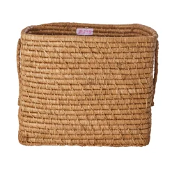 Outlet RICE Quadratischer Raffia Aufbewahrungskorb