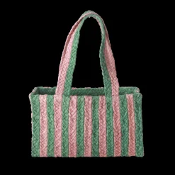 Hot RICE Raffia Shoppingtasche Streifen