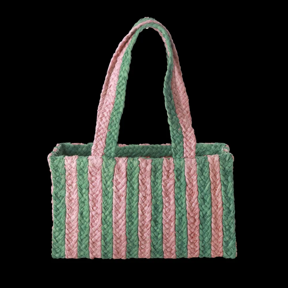 Hot RICE Raffia Shoppingtasche Streifen