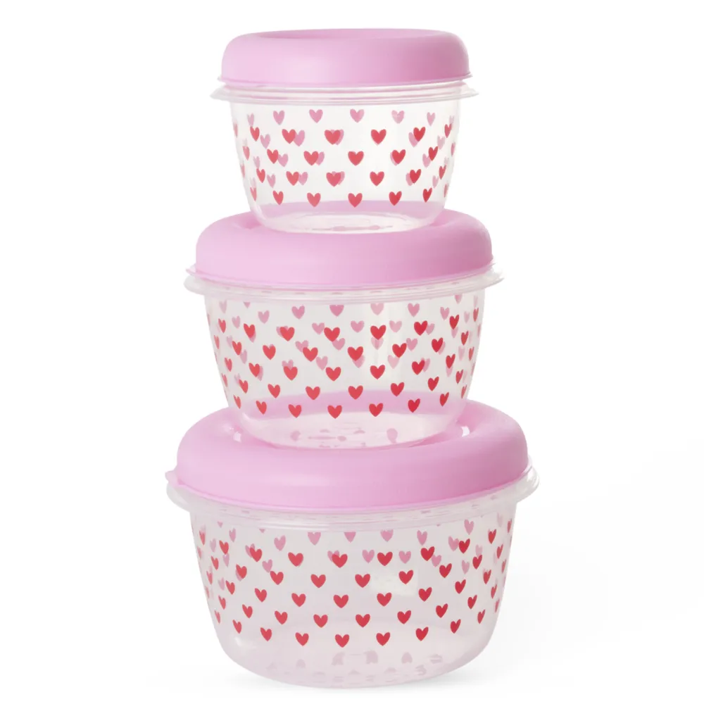 Discount RICE Runde Lebensmitteldosen Hearts 3-er