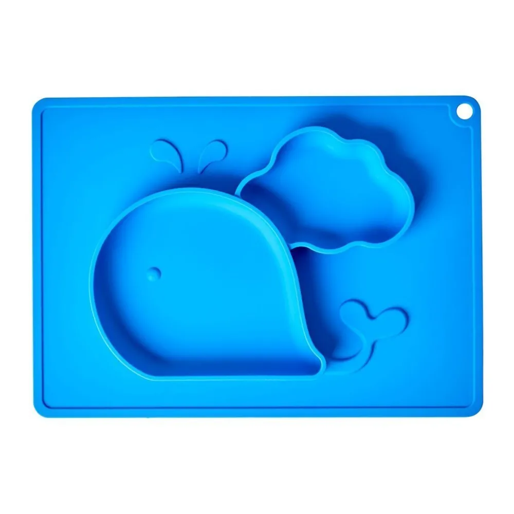 Outlet RICE Silikon Kinderteller Wal