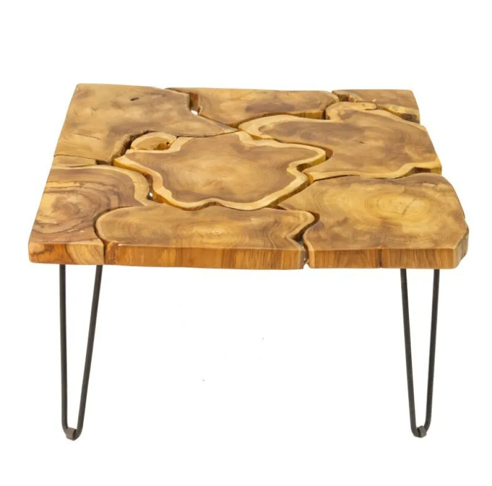 Hot skandeko Quadratischer Couchtisch aus recyceltem Holz